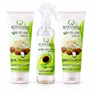 Botaniqa Langhaar-Komplettset mit Love Me Long Shampoo, Conditioner und Tangle Free Spray, jeweils 250 ml