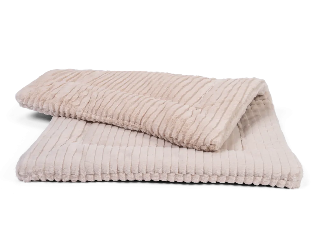 Trendpet Harmony – gepolsterte Hundedecke mit weicher Riffelstruktur – Creme