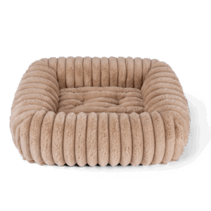 Trendpet Biscuit Cube – eckiges Hundebett in Breitcord-Optik – Caramel