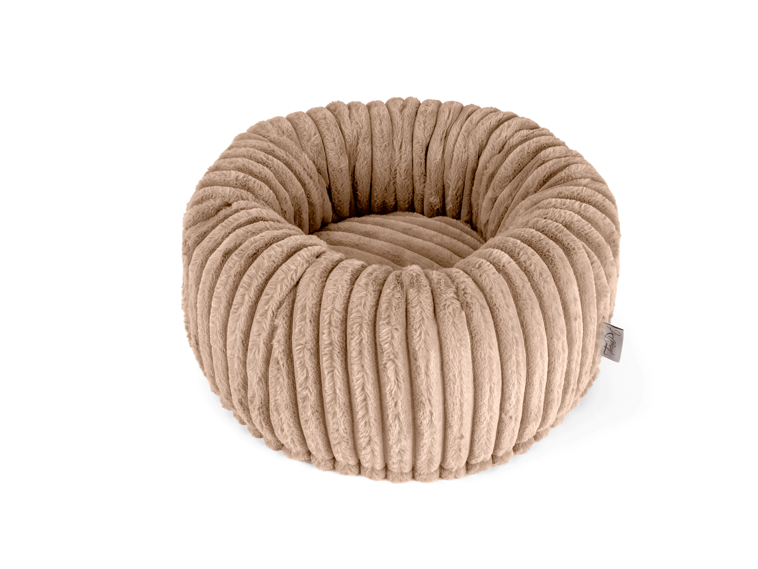 Trendpet Biscuit Spot β round dog bed with high bolster