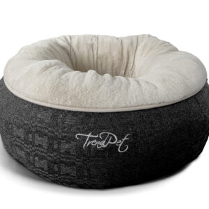 Trendpet LunaBed – rundes Polsterbett für kleine Hunde und Katzen – Beige
