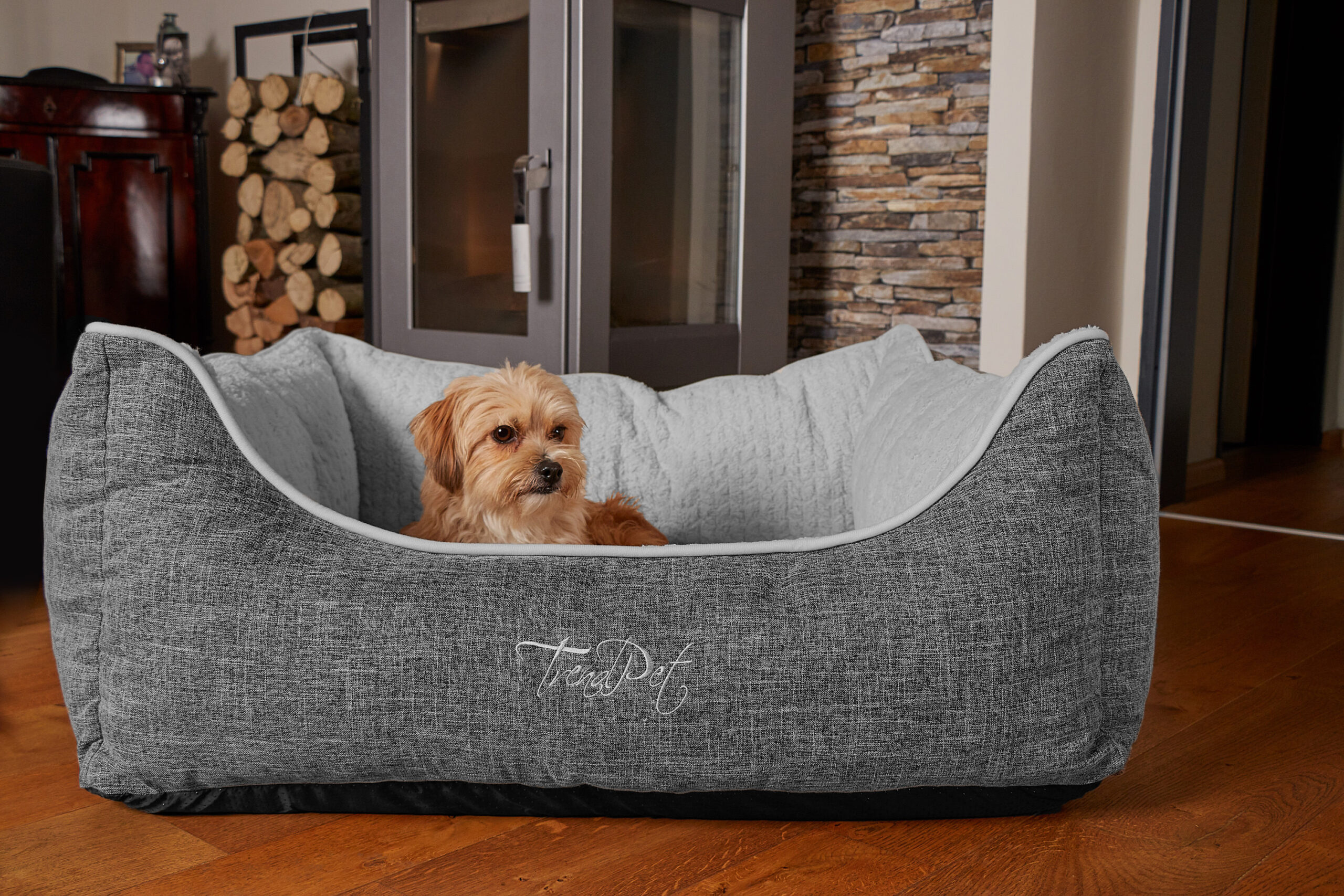 Trendpet VitaBed Classic – Hundebett mit 5 cm Memory-Foam-Matratze – Grau