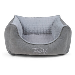 Trendpet VitaBed Style – orthopädisches Hundebett mit Kunstleder – Grau